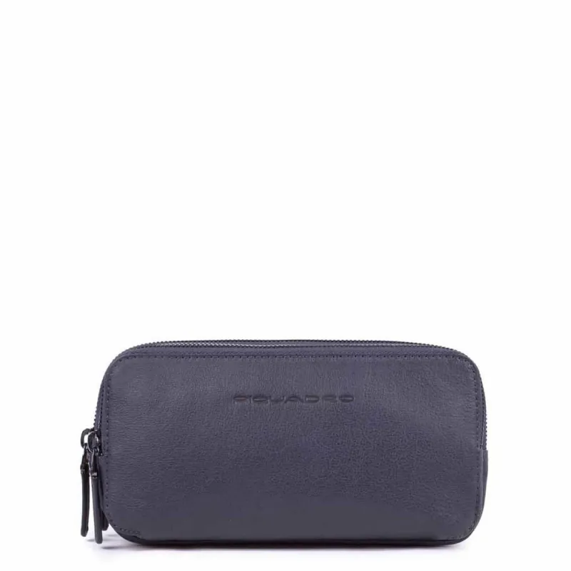 Astuccio in pelle a tre comparti Black Square Blu