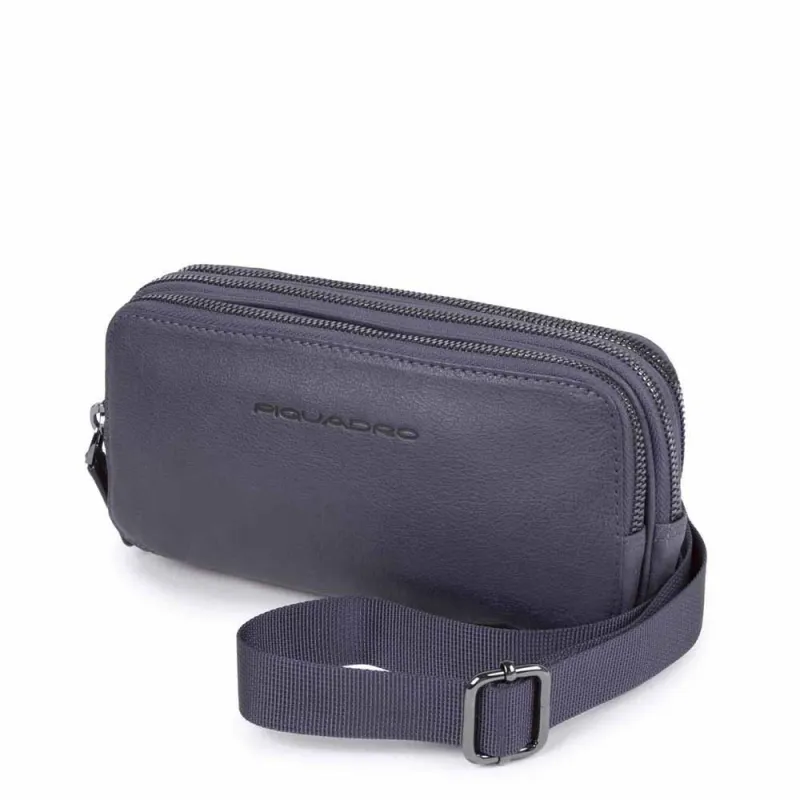 Astuccio in pelle a tre comparti Black Square Blu 2