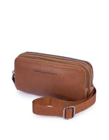 Borsello con manico removibile Black Square cuoio