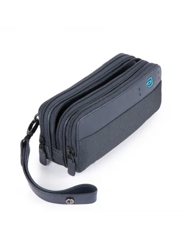 Case in fabric and leather with three...