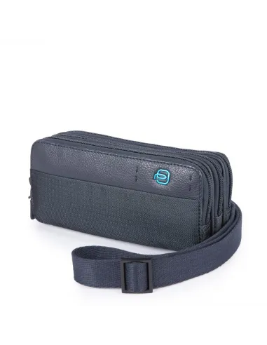 Case in fabric and leather with three...