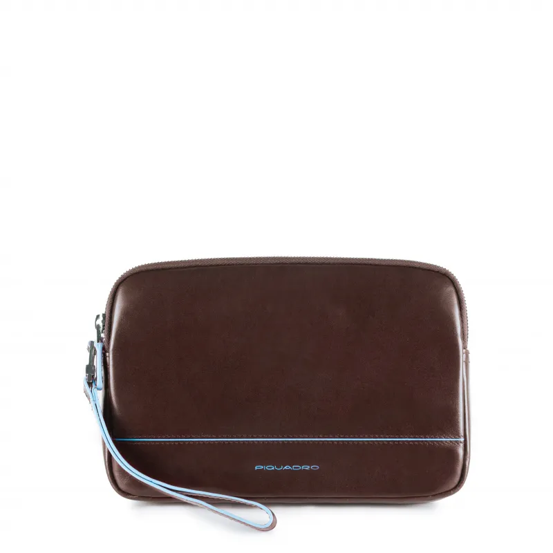 Piquadro Men's wrist clutch bag dark brown