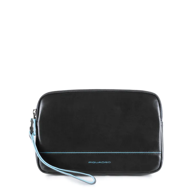 Pochette uomo con polsiera Piquadro Blue Square nera