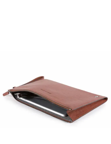 Lederhandtasche mit iPad®-Fach Black Square Dunkelbraun