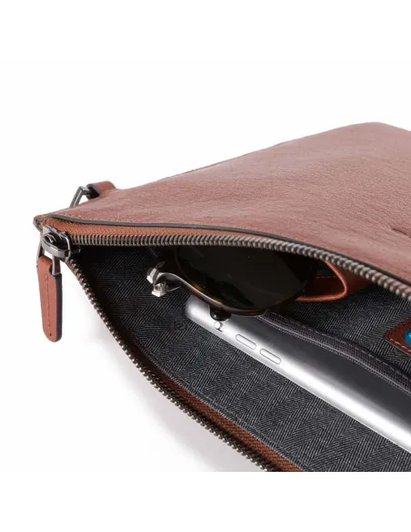 iPad® men's clutch Black Square dark brown