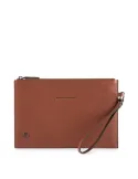 Leather clutch bag B3 brown