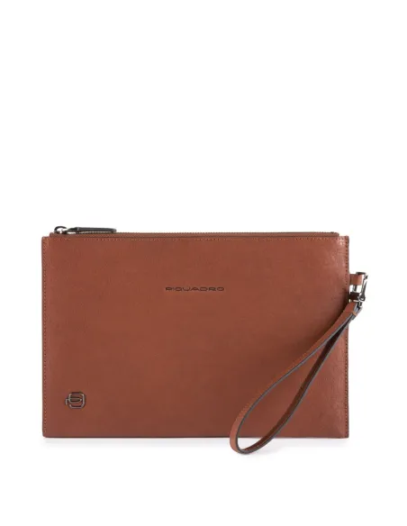 Leather clutch bag B3 brown