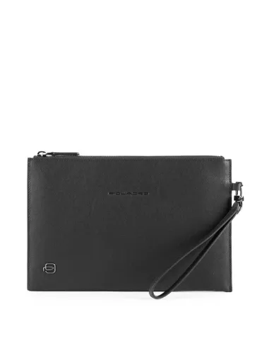 Leather clutch bag Black Square black