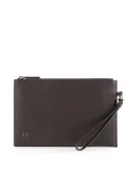 Leather clutch bag B3 dark brown