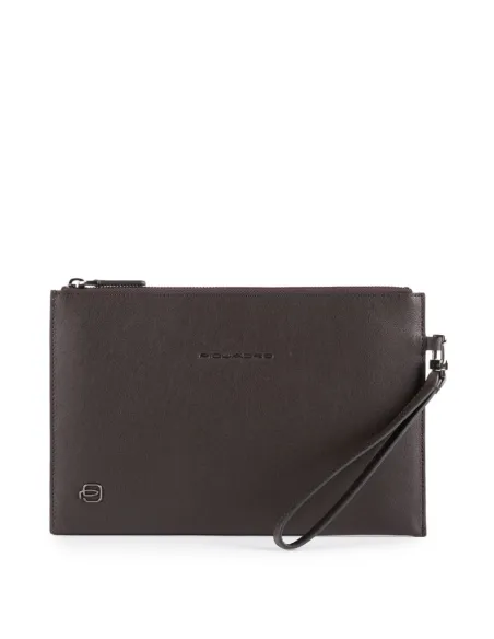 Leather clutch bag B3 dark brown