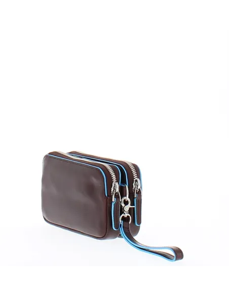 Piquadro mini clutch bag with two compartments black