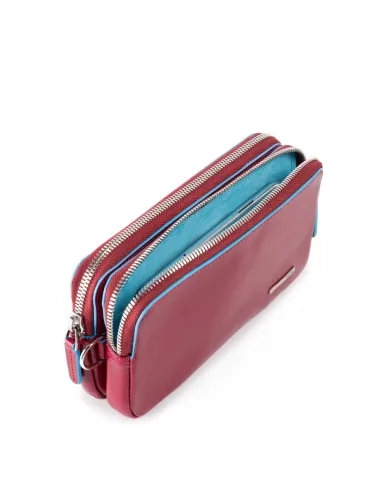 AC5187B2R pochette a due comparti blue square rossa aperta