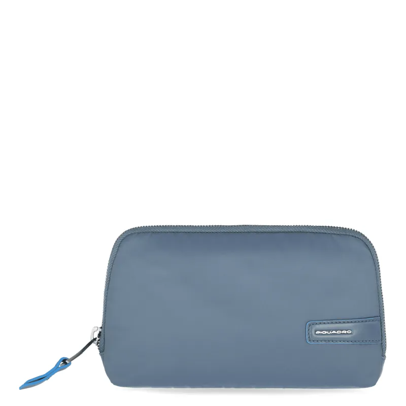 Pochette media in tessuto riciclato Piquadro azzurra