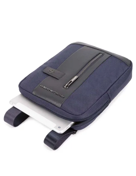 Piquadro Brief2 Crossbody bag in recycled fabric Blue