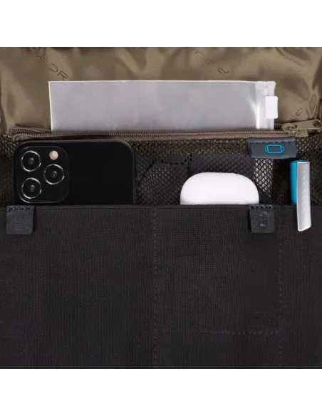 Borsello medio in tessuto rigenerato e pelle Brief 2 blu