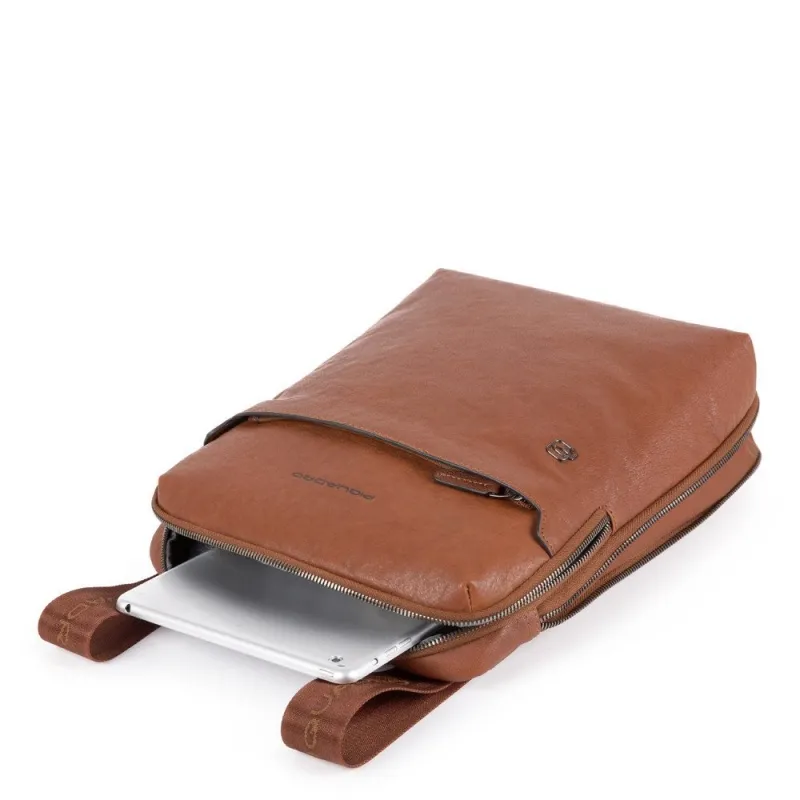 Expandable iPad® crossbody leather bag B3 2