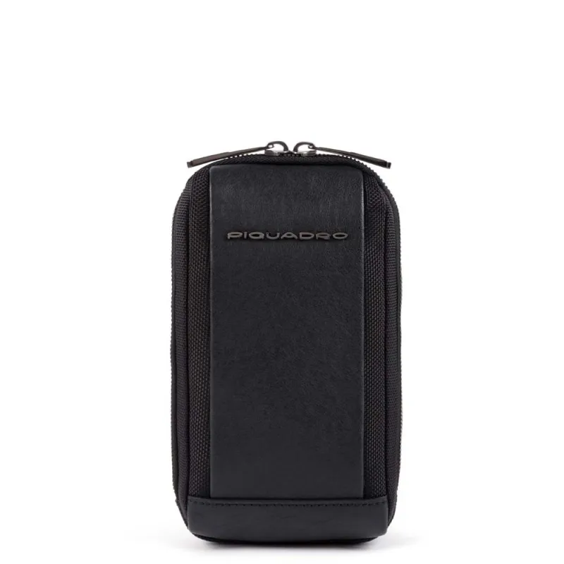 Kleine Umhängetasche aus Stoff und Leder Brief2