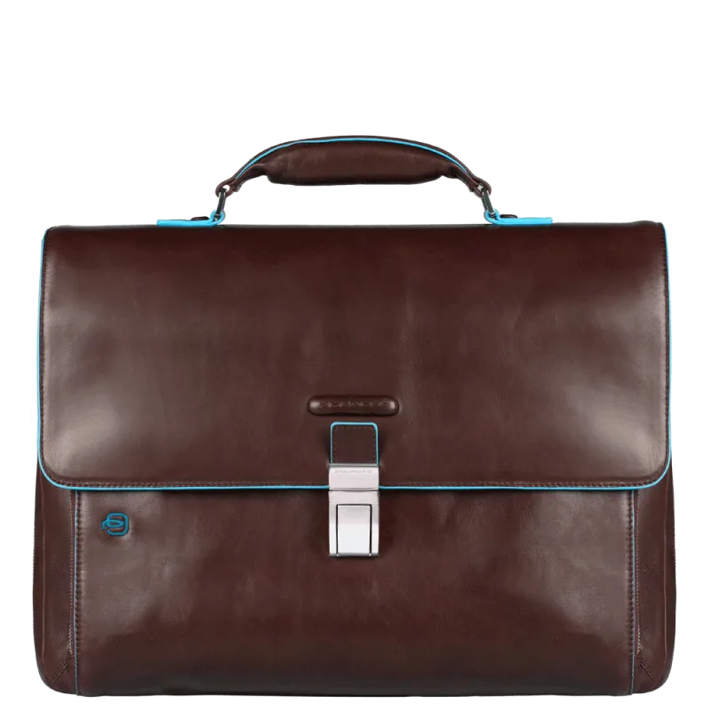 Expandable Leather Briefcase Piquadro
