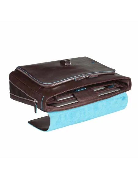 Piquadro Blue Square Aktentasche mit erweiterbarem Griff Dunkelbraun