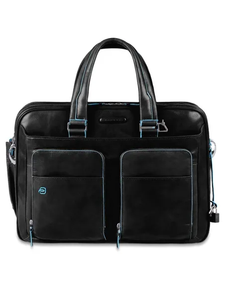 15" Laptop-Tasche mit Doppelgriff Blue Square Schwarz