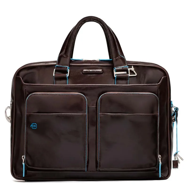 Piquadro Blue Square Two-handles briefcase with double...