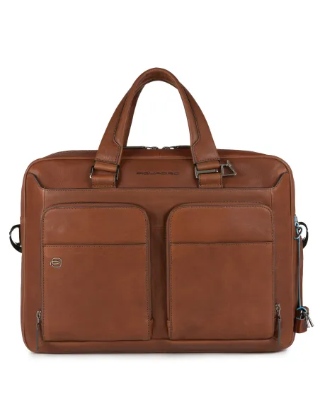 Piquadro B3 Aktentasche mit zwei Griffen und doppelter Tasche Braun