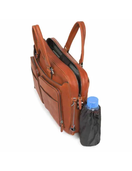 Cartella Piquadro B3 con doppia tasca frontale Marrone scuro