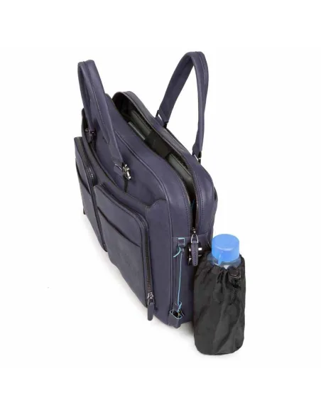 Piquadro B3 Aktentasche mit zwei Griffen und doppelter Tasche Blau