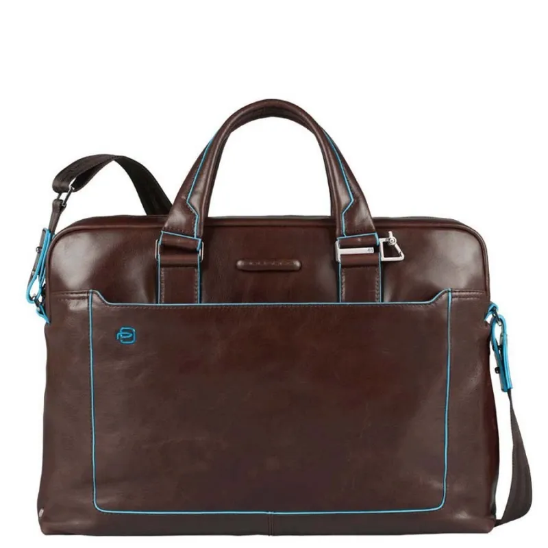 Two-handles briefcase with shoulder strap Piquadro Dark...