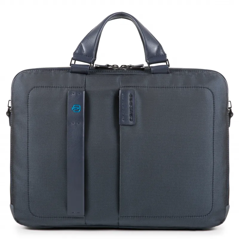 Computer portfolio briefcase with pocket for bottle P16 blue