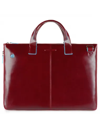 Briefcase with two handles Blue Square