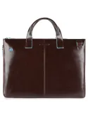Slim Briefcase with two handles Blue Square