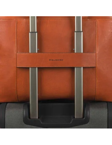 Piquadro B3 expandable leather briefcase