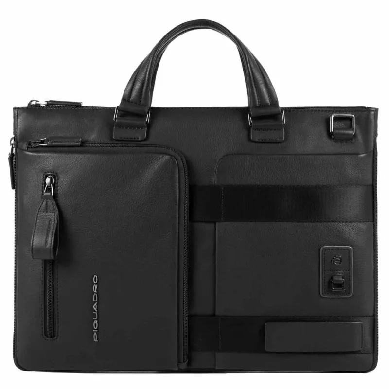 Piquadro Dioniso Expandable leather  briefcase