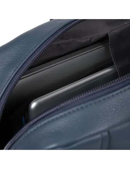 Zweihand Aktentasche aus Leder Akron Blau