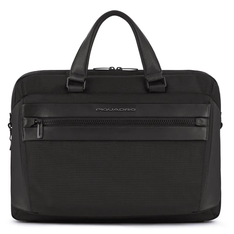 Laptoptasche aus rezykliertem Stoff und Leder CA5749S117