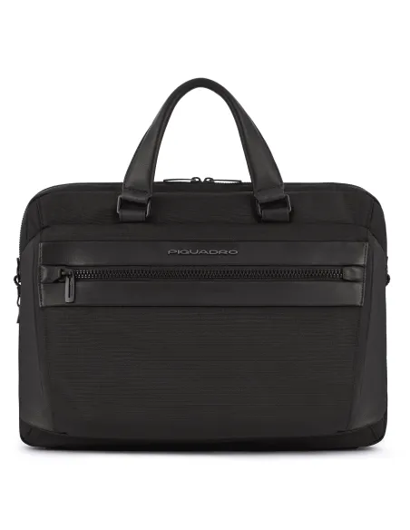 Laptoptasche aus rezykliertem Stoff und Leder CA5749S117