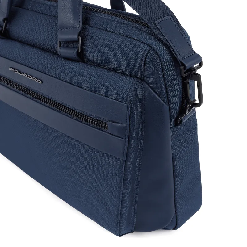 Computer briefcase in recycled fabric and leather CA5749S117 2
