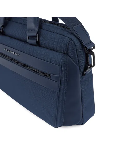 Computer briefcase in recycled fabric and leather CA5749S117