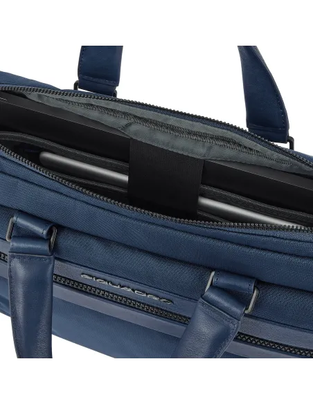 Laptoptasche aus rezykliertem Stoff und Leder CA5749S117