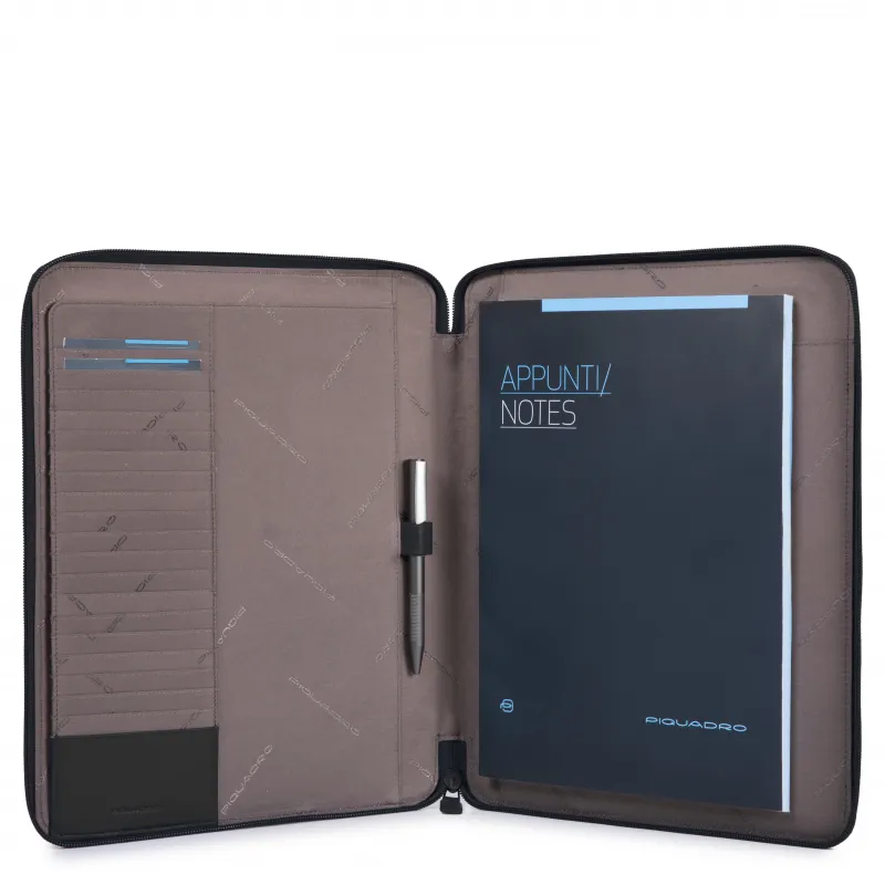 Slim zip-around A4 Notepad holder P16 black 2