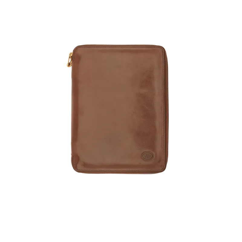The Bridge zip-around notepad holder brown