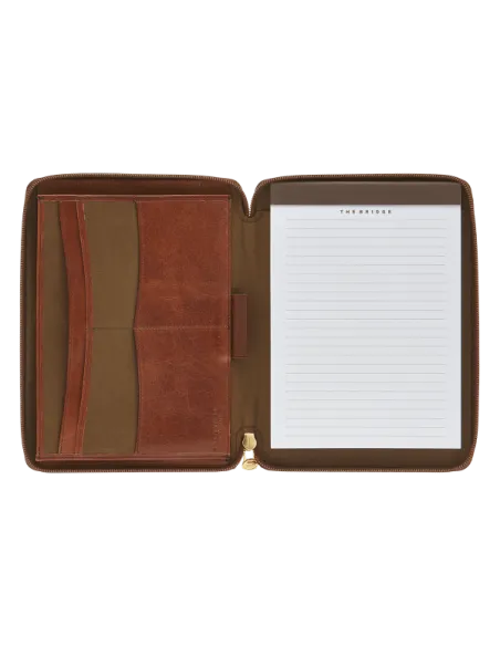 The Bridge zip-around notepad holder brown