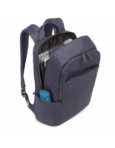 Piquadro B3 PC-Rucksack aus Leder Blau