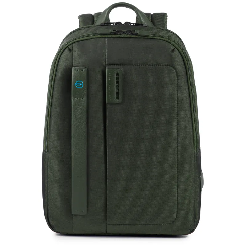 Zaino in tessuto e pelle P16 verde