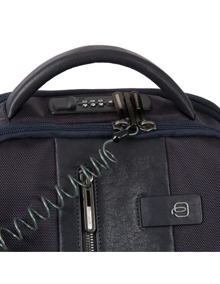 Laptop backpack with anti-theft cable, USB and micro-USB enclosure Brief