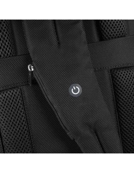 Großer Rucksack aus regeneriertem Stoff und Leder mit LED-Licht CA4532BR2L