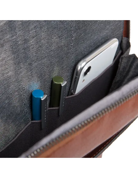 Piquadro Black Square large leather backpack