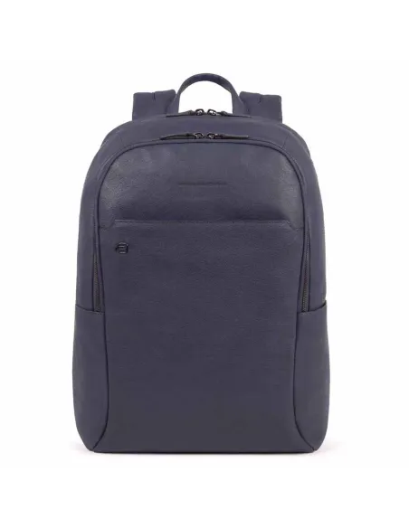 Piquadro Black Square Lederrucksack blau