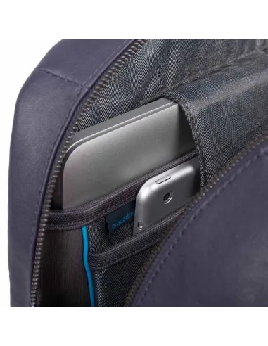 Piquadro Black Square Lederrucksack blau